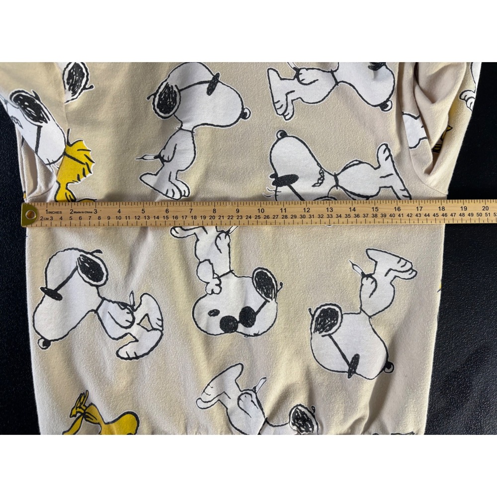Peanuts Snoopy Woodstock Joe Cool All Over Print Hoodie Taupe Small LH42205HO - Picture 5 of 8